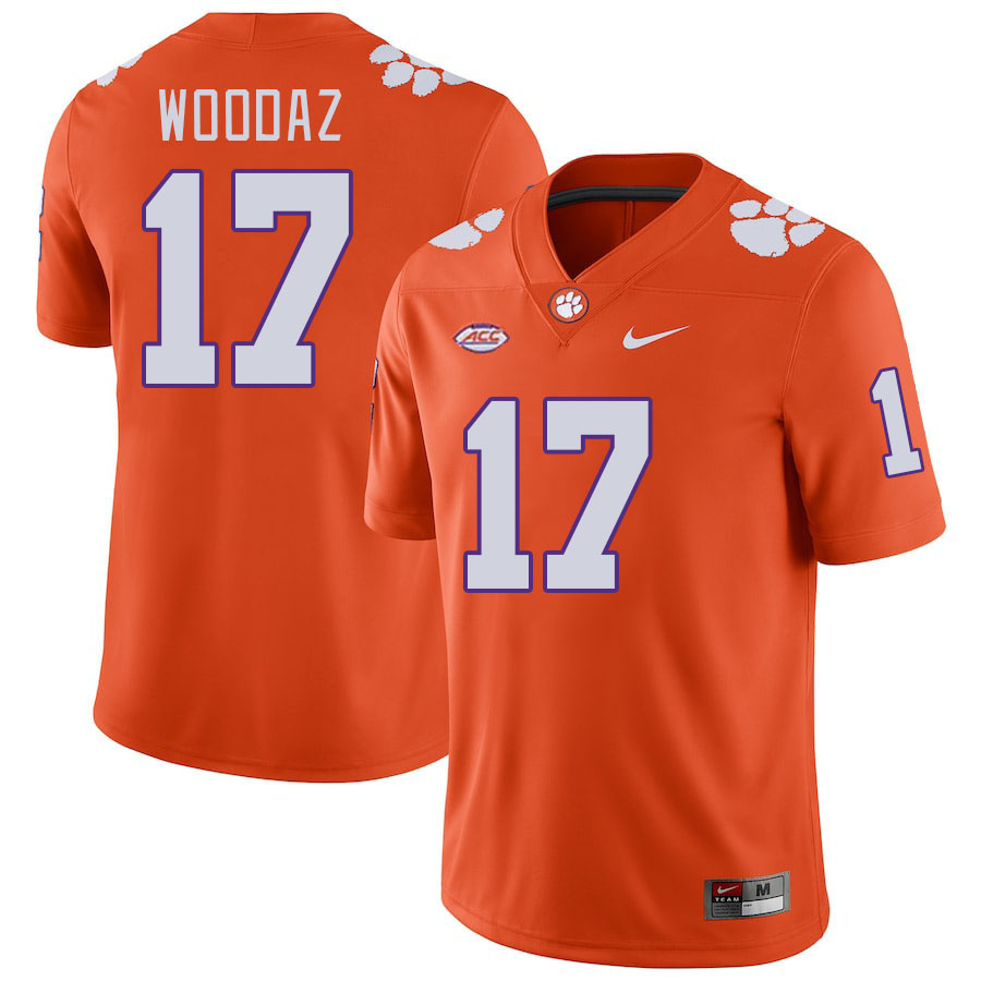 Men's Clemson Tigers Wade Woodaz #17 College Orange NCAA Authentic Football Stitched Jersey 23JO30YF